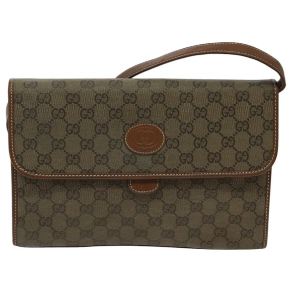 GUCCI GG Canvas Shoulder Bag Beige Gold Auth ep6167 - Picture 13 of 16